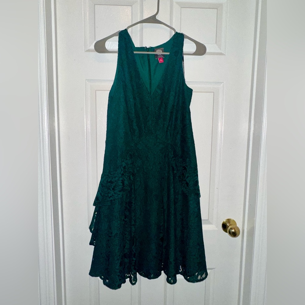 Vince Camuto lace tiered party dress